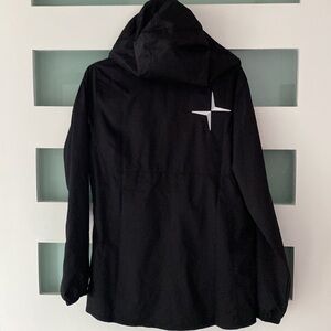 Ultralight weight hooded windbreaker- black with subtle Polestar logo